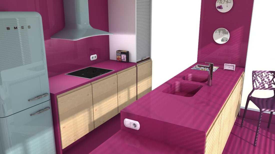 Galerie photos Quartz Silestone Magenta Energy